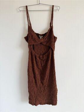 Billabong Textured Brown Mini Dress
